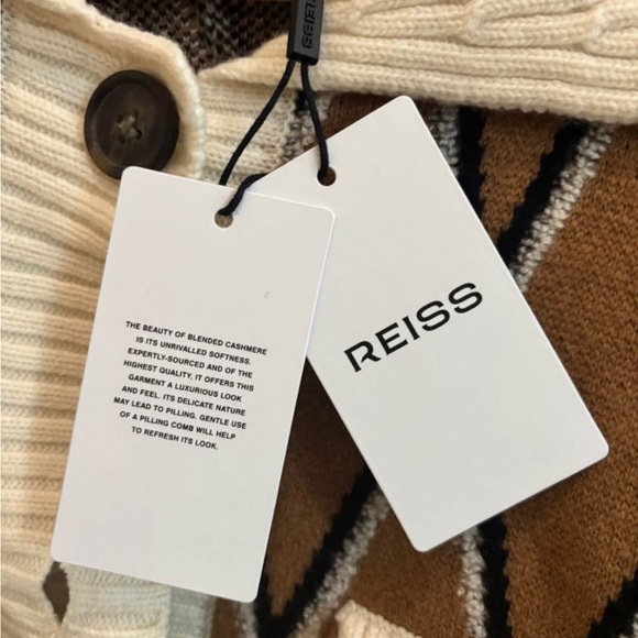 Reiss Tan and Cream Patterned Blazer - Picture 5 of 8